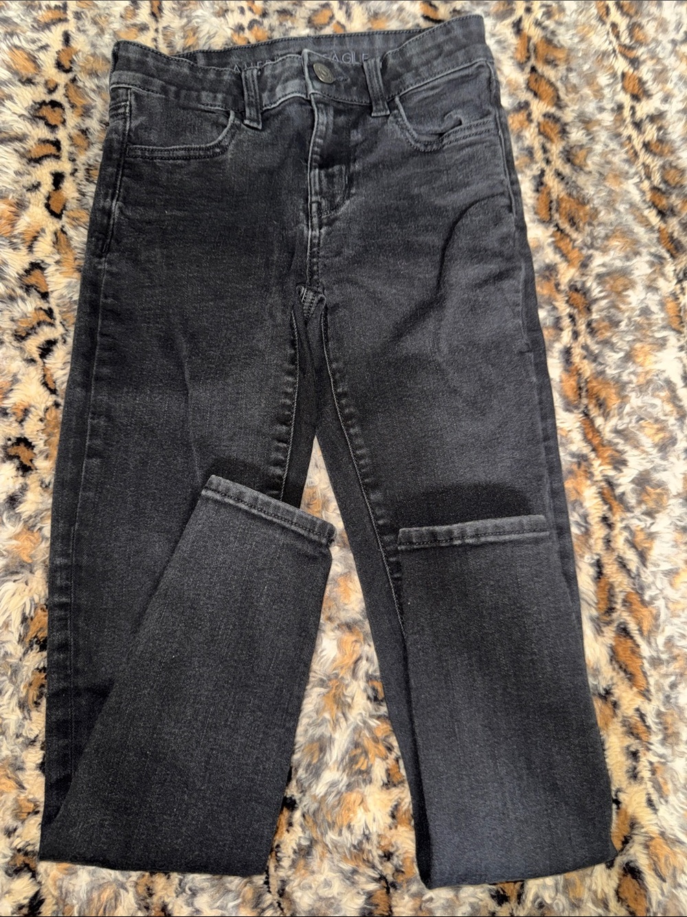 American Eagle Outfitters Women's Black Skinny Jeans - High Rise Look